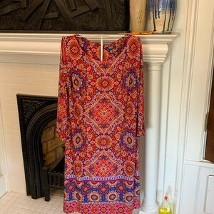 Chaps 3/4 sleeve‎ floral/paisley dress. Worn about 3x.